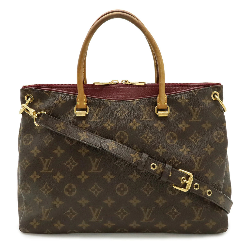 LOUIS VUITTON Monogram Pallas Handbag Tote Bag Crossbody Aurore